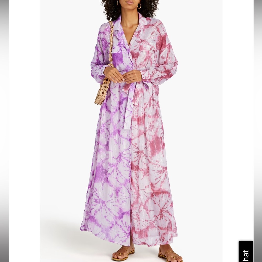 ROCOCO SAND Ava Tie-Dye Two-Tone Maxi Dress